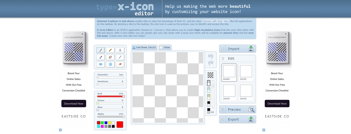 Xiconeditor.com Shopify Favicon generator