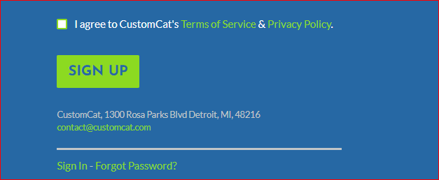 Create a free account for CustomCat