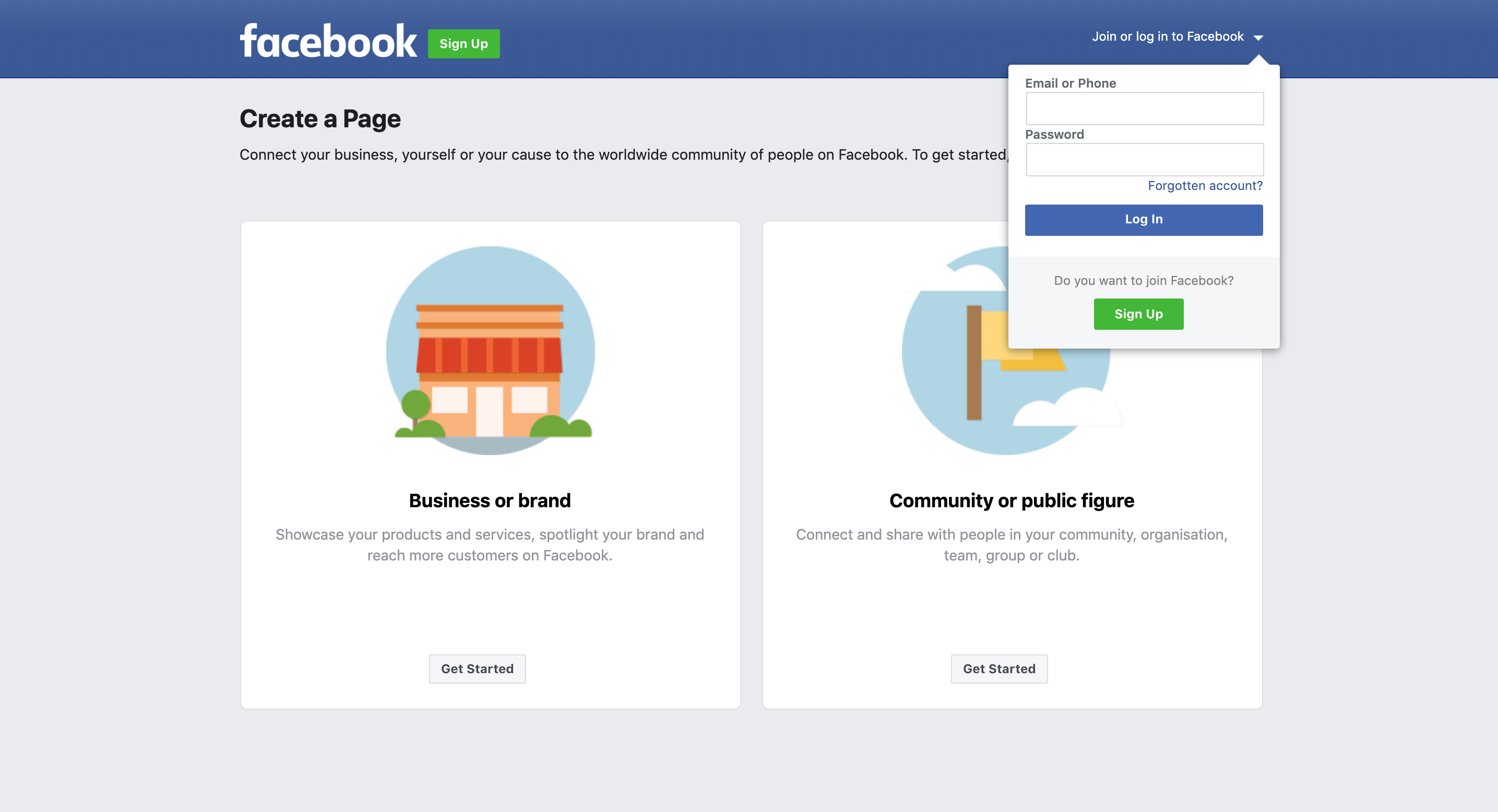 promote Shopify store on Facebook: create a page