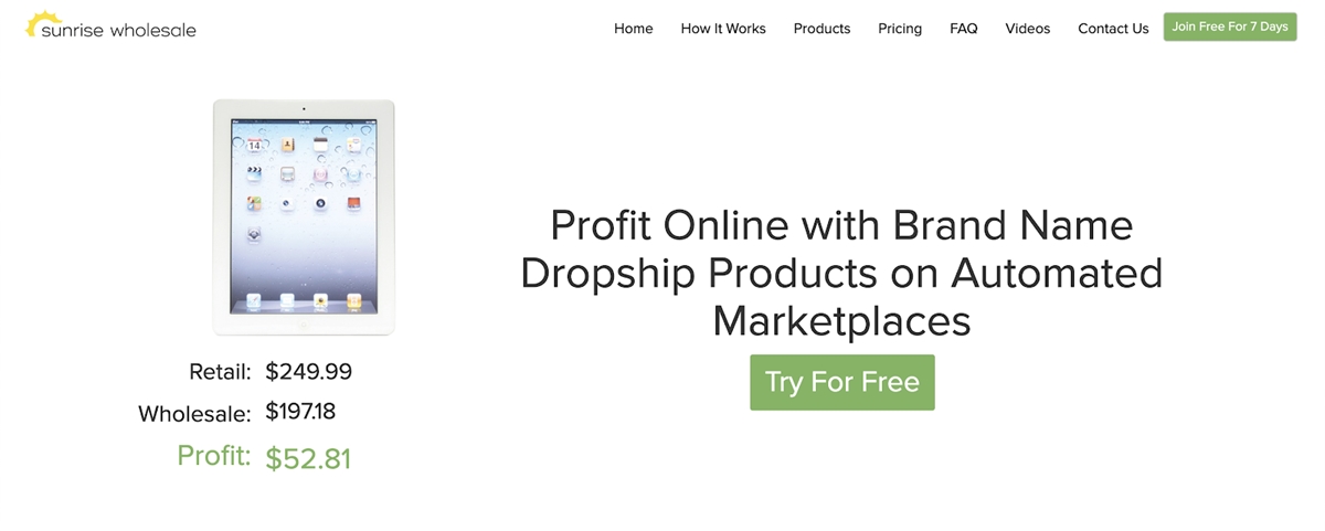 Best dropshipping suppliers - Sunrise Wholesale