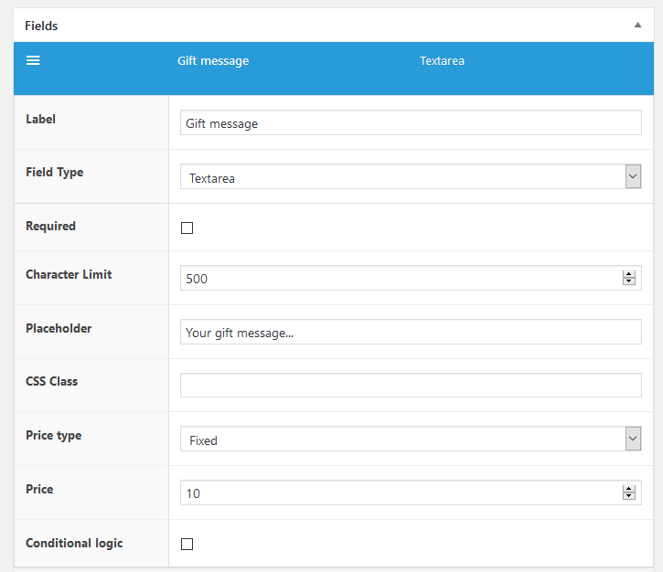 Adding prices option