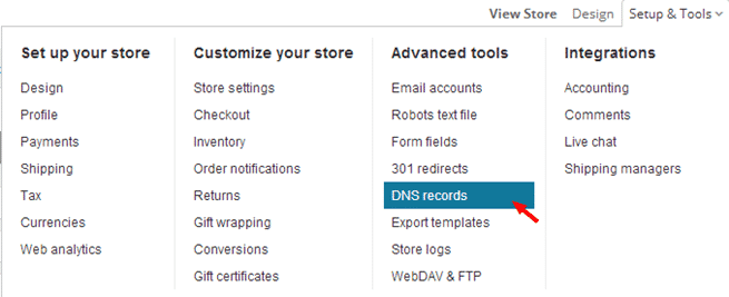 You select DNS records
