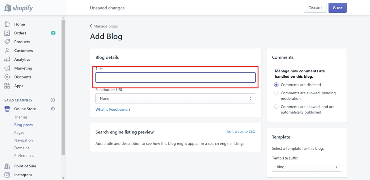 how to add a blog