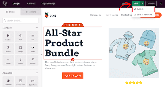 Save and publish your product page