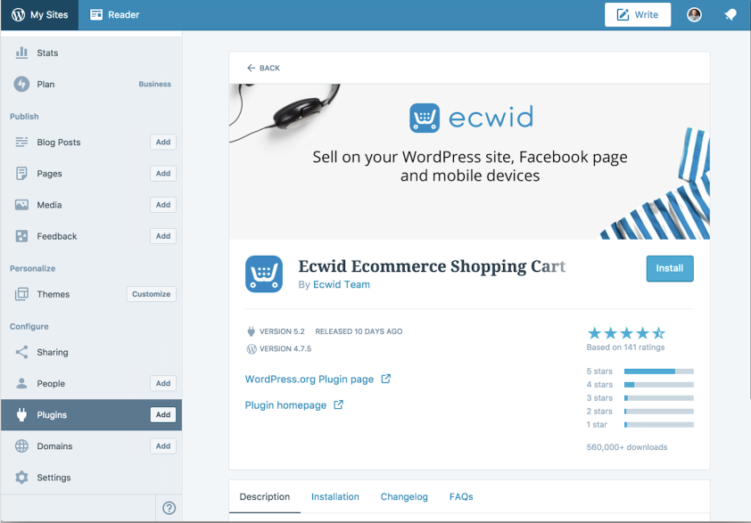 Installing the Ecwid plugin via your WordPress backend, activating it, and setting up a fully-functional WordPress online store
