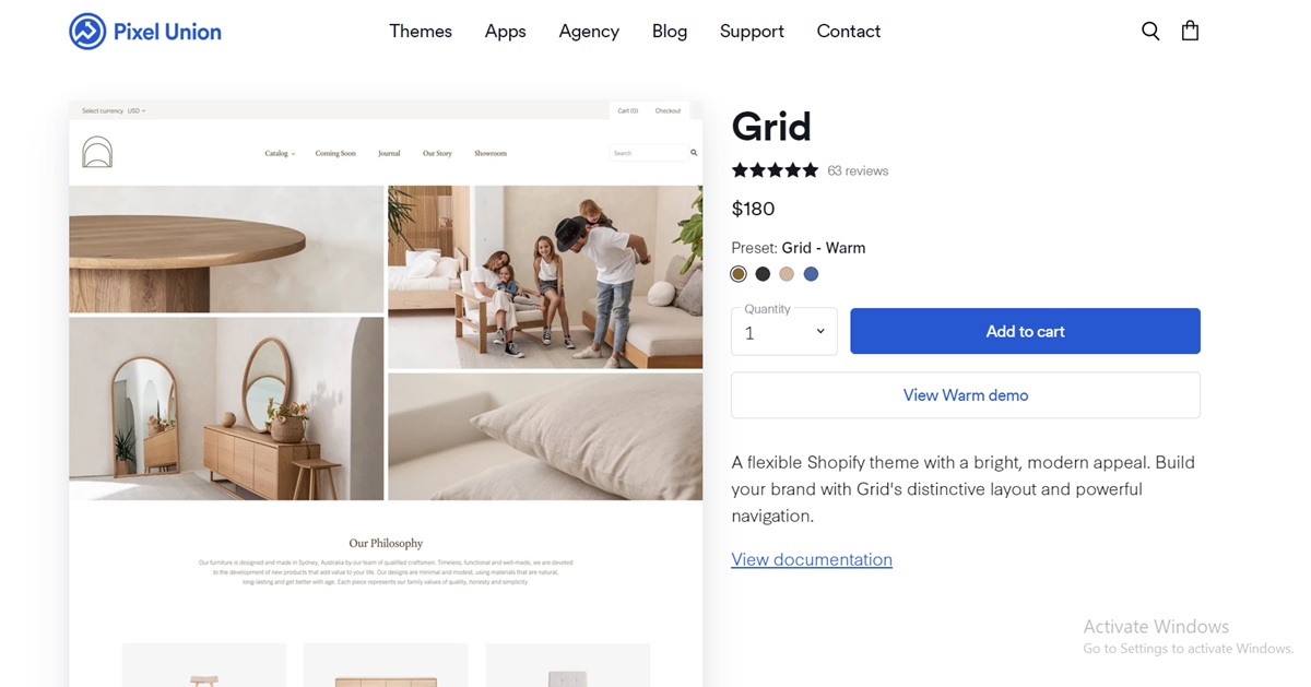 what is shopify grid theme