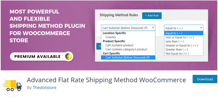 advanced flat rate shipping method woocommerce