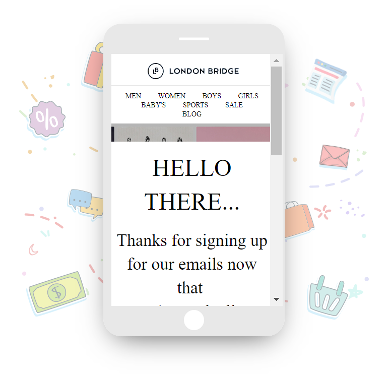 Welcome email template for sign-ups