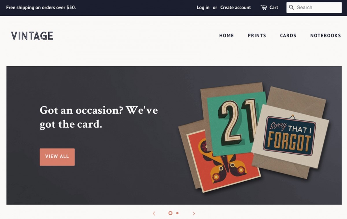 Shopify Minimal Theme Vintage style