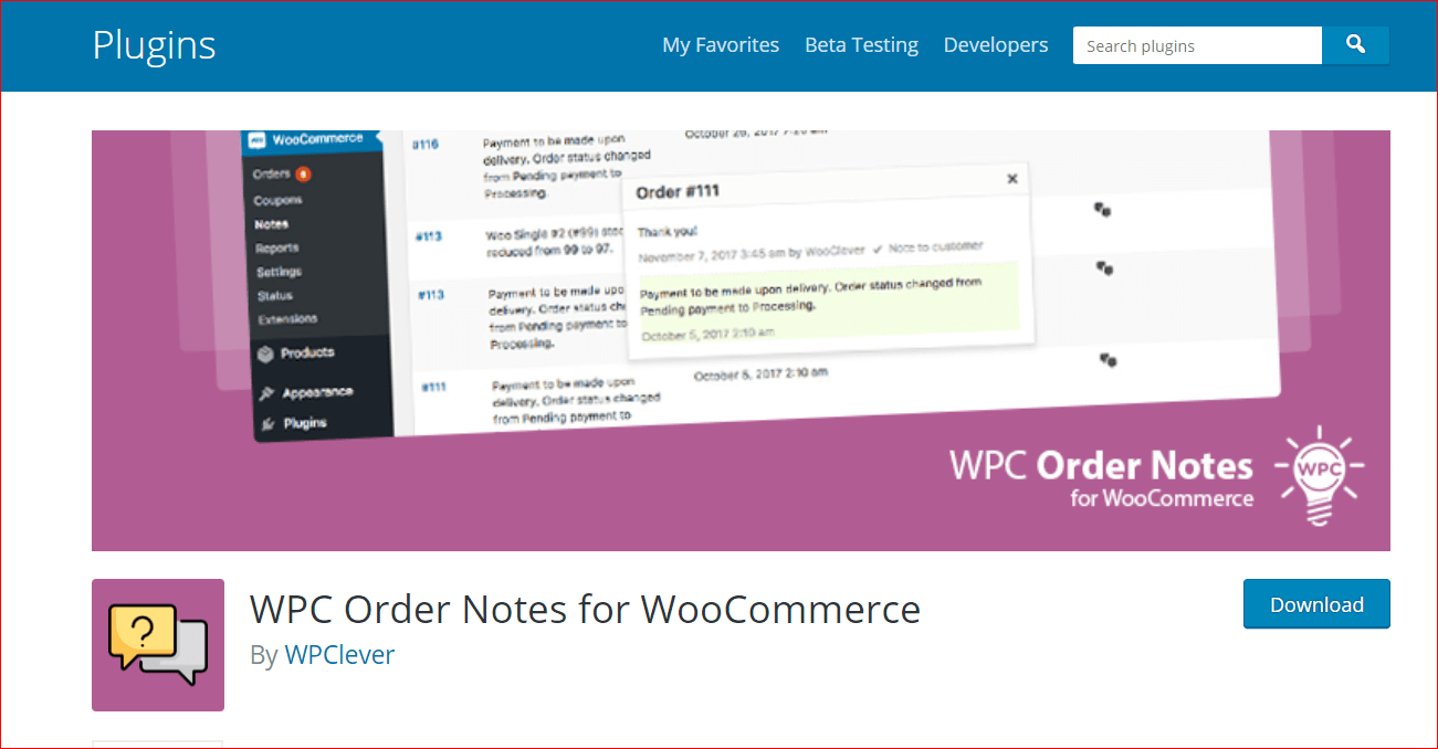 WPC Order Notes for WooCommerce