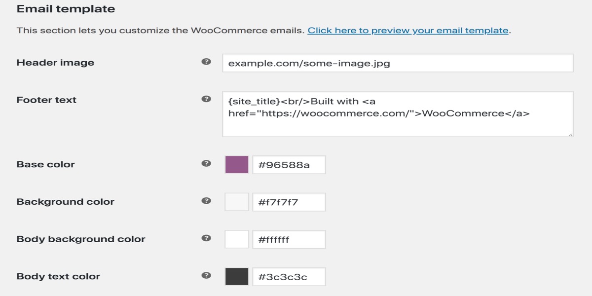 WooCommerce’s default settings