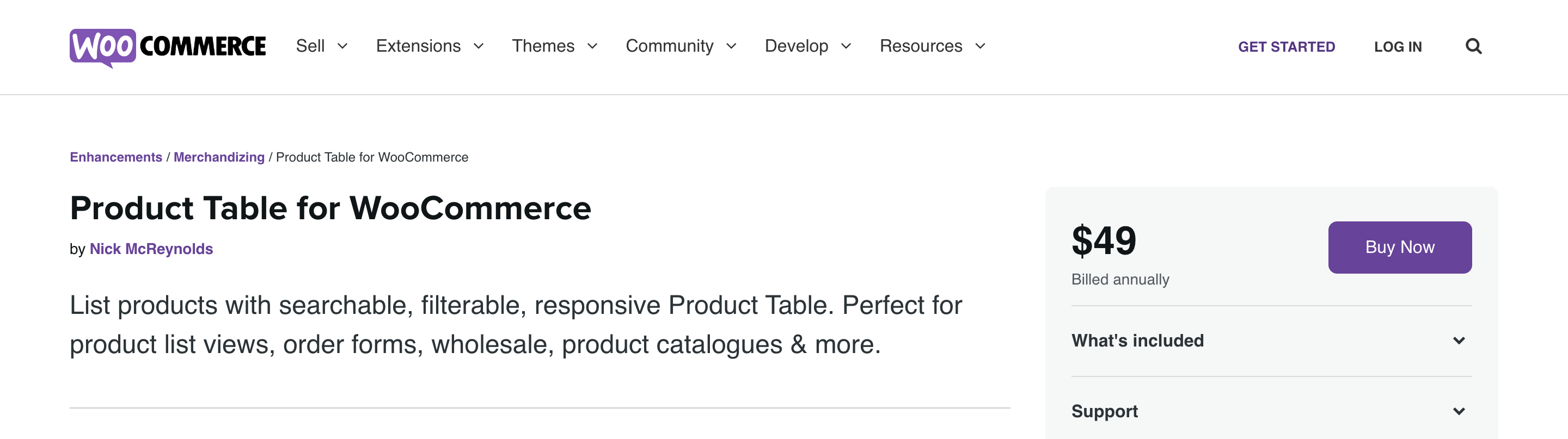 Product Table for WooCommerce