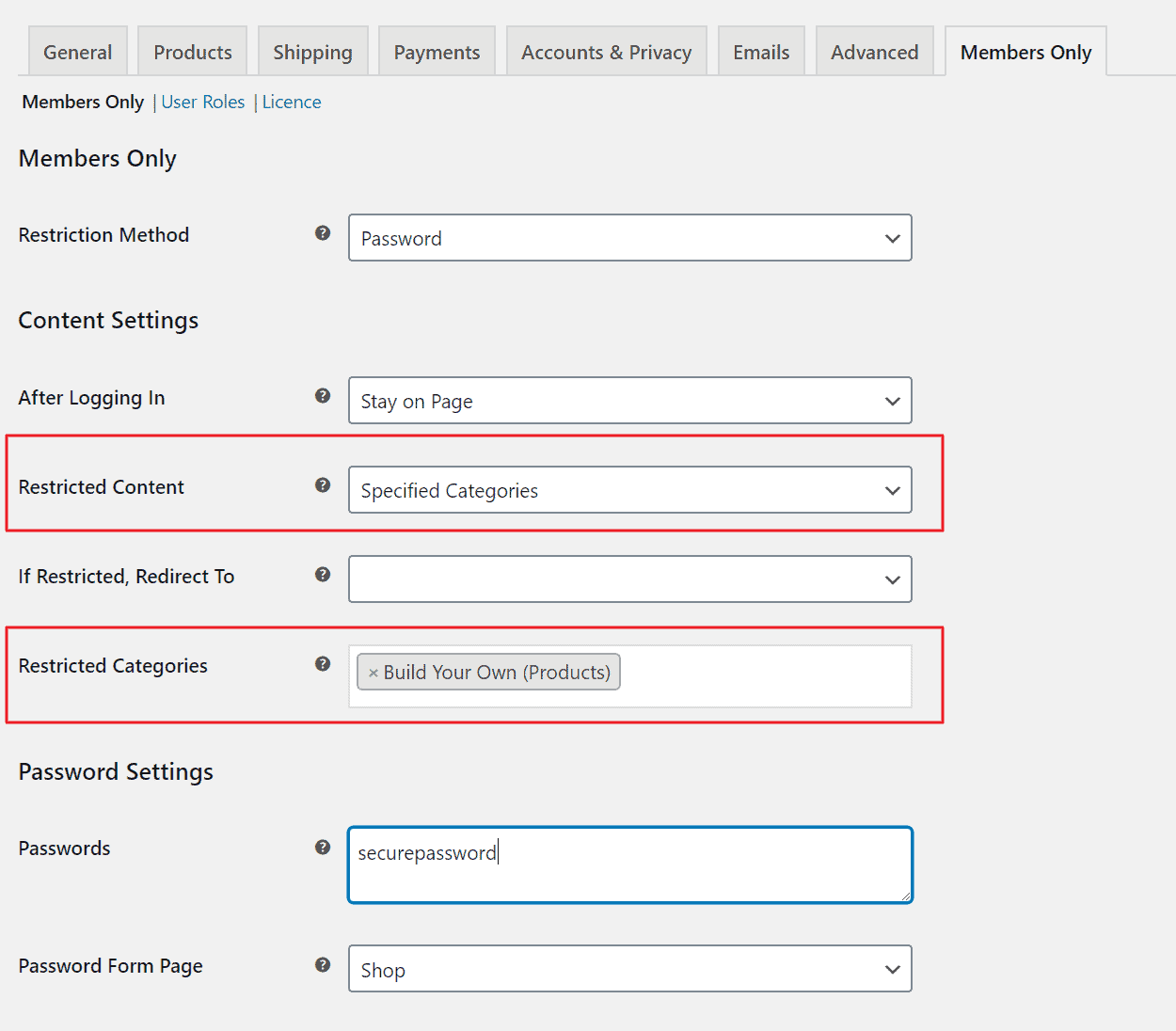 Restricted Content and Specified Categories