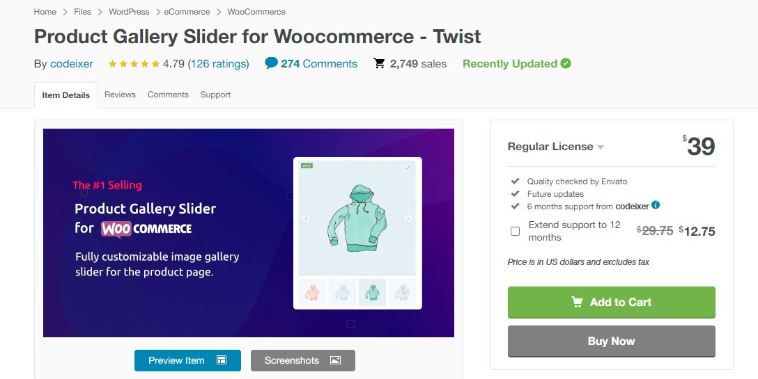 Product Gallery Slider for Woocommerce - Twist
