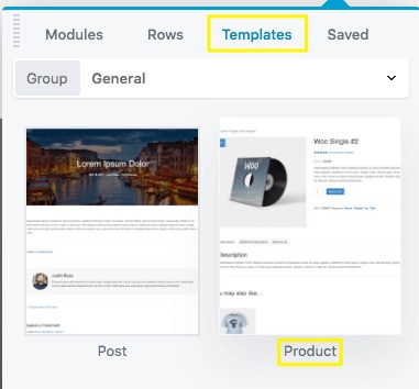 Choose the Template option from the Themer menu