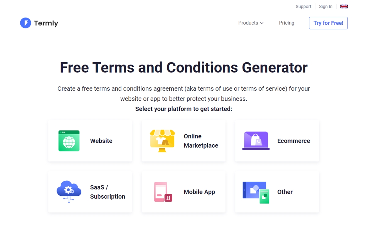 terms and conditions generators