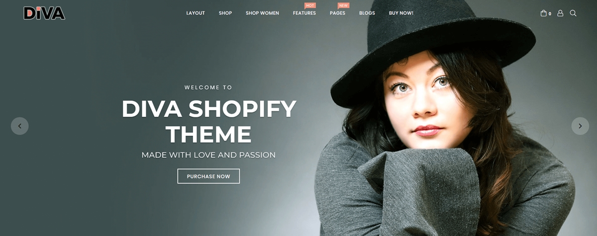 best parallax theme for shopify: Diva