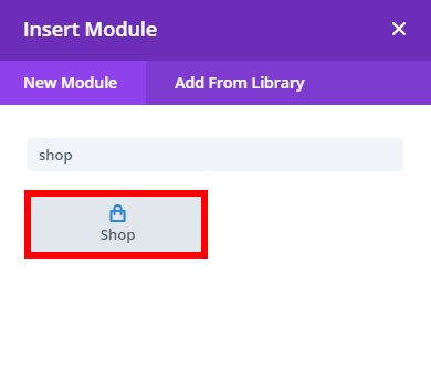 Insert Shop module