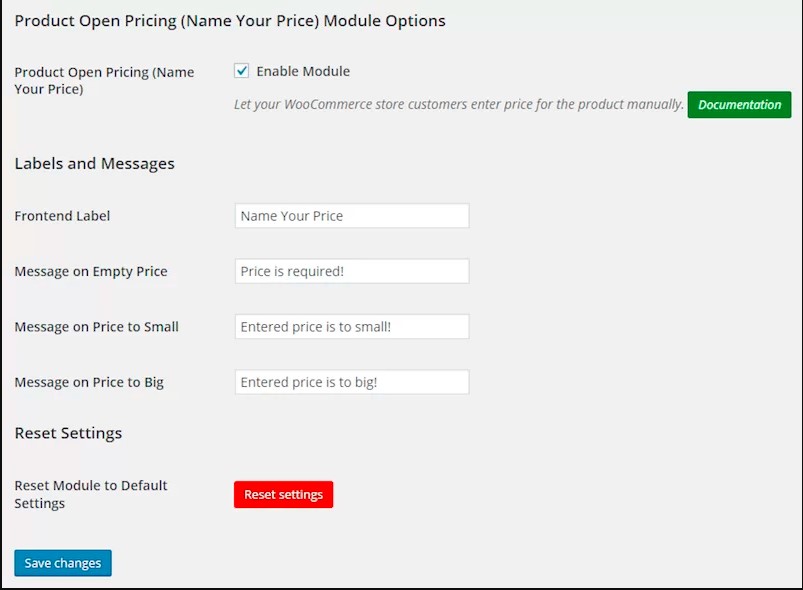 WooCommerce Product Open Pricing