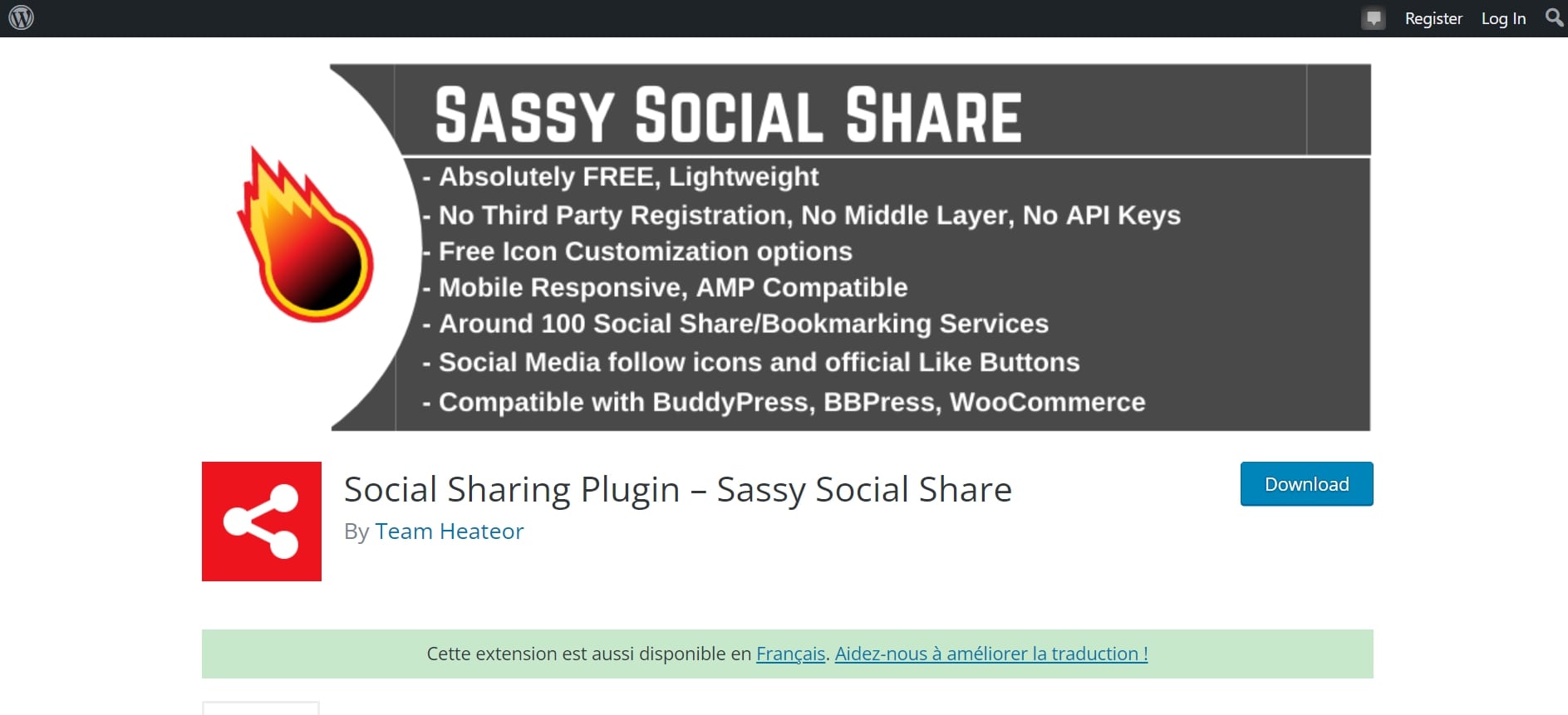 WordPress Social Sharing Plugin: Sassy Social Share