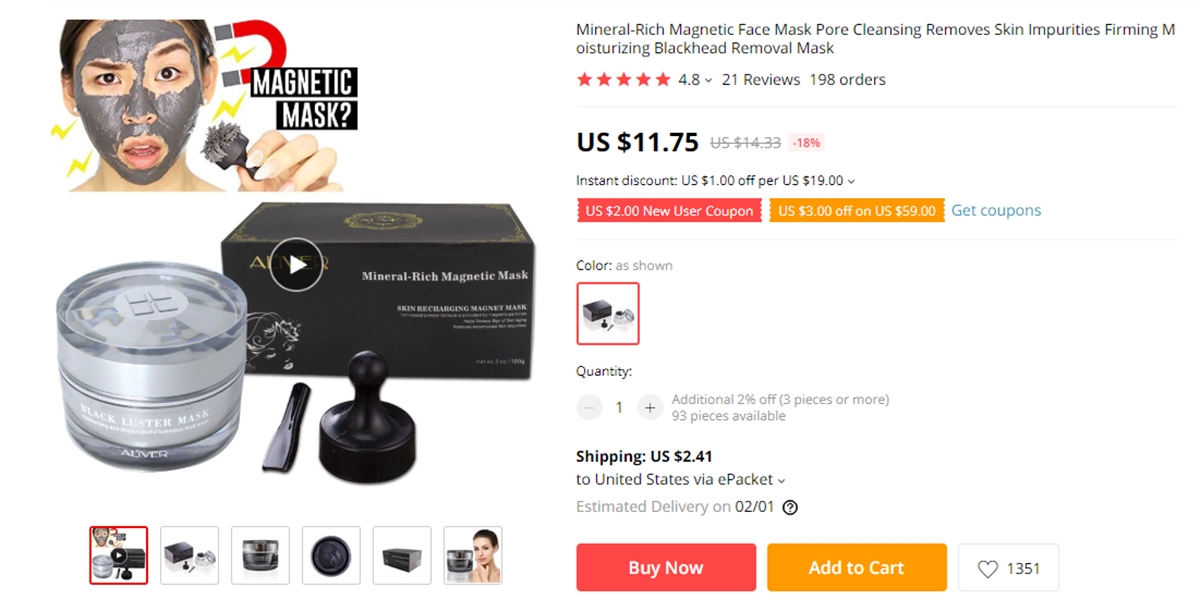 Best dropshipping Beauty and Health products: Mineral Rich Magnetic Face Mask