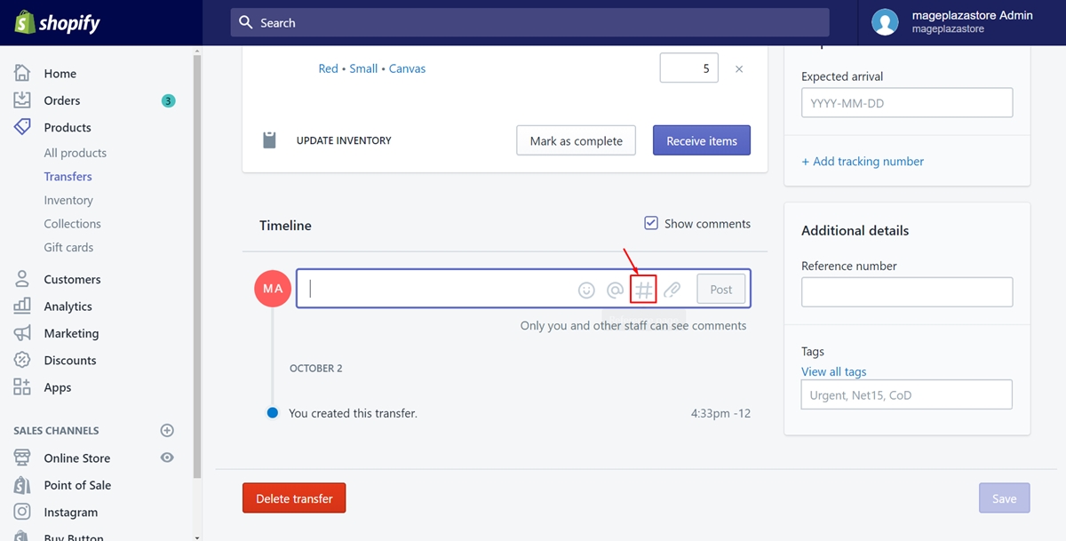 How to link and embed orders, transfers, customers, or products on Timeline