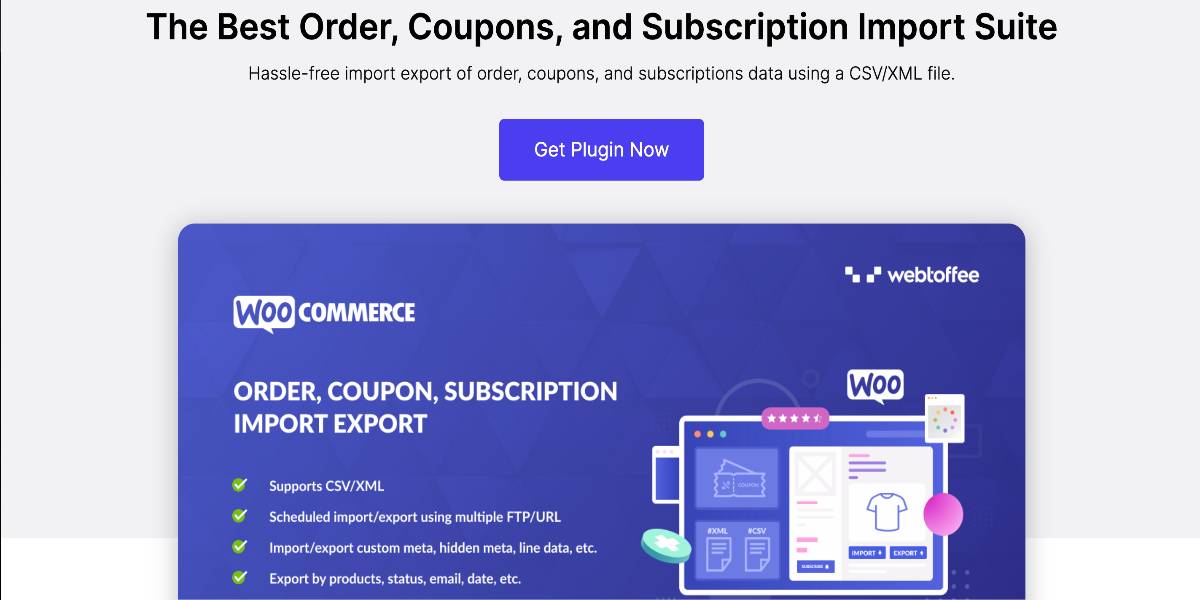 Order Coupon Subscription Export Import for WooCommerce