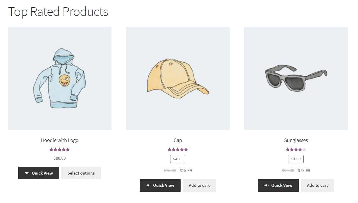 WooCommerce top rated products