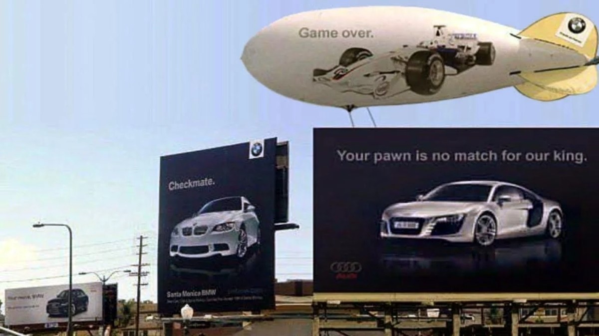 Audi and BMW billboard war - photoshopped