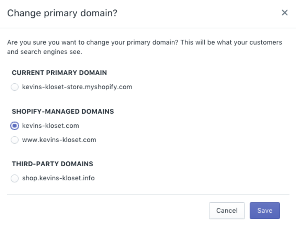 Select a domain