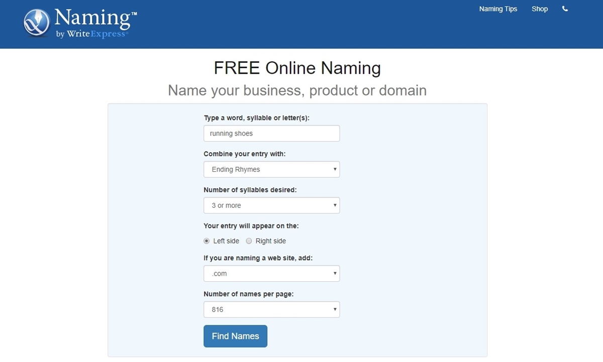 Naming.net - FREE Online Naming configuration