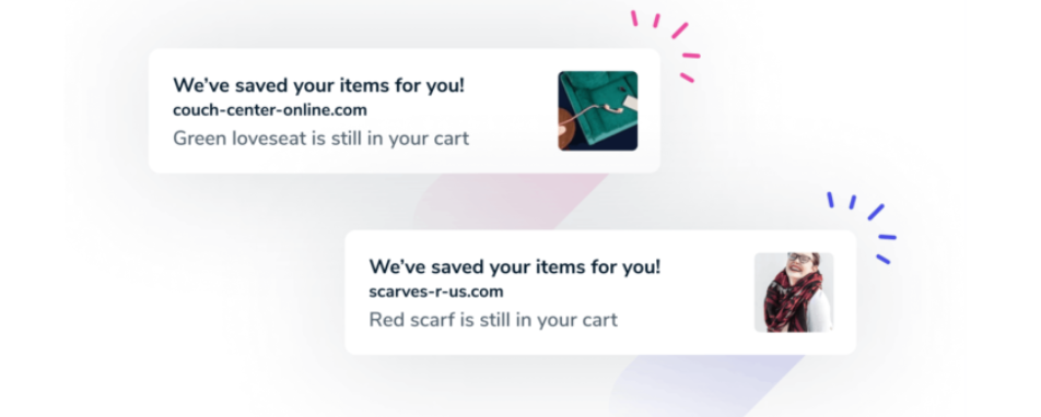 Abandoned cart push notifications