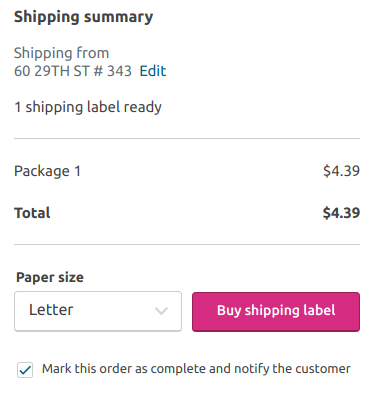 Step 7: Click on Buy shipping labels