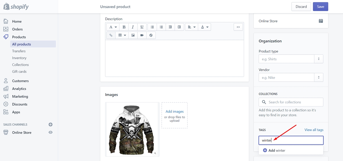 how to edit tags in shopify