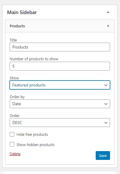 Displaying featured products with WooCommerce widgets