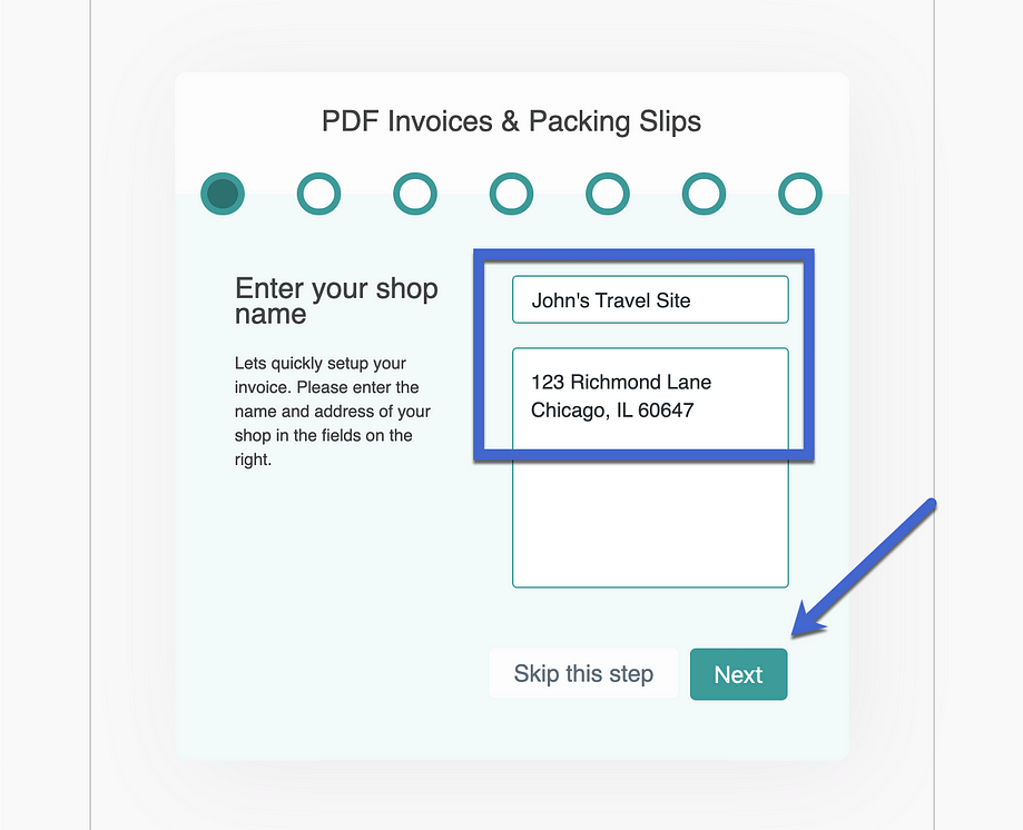 Fill in the required information and then click Next.