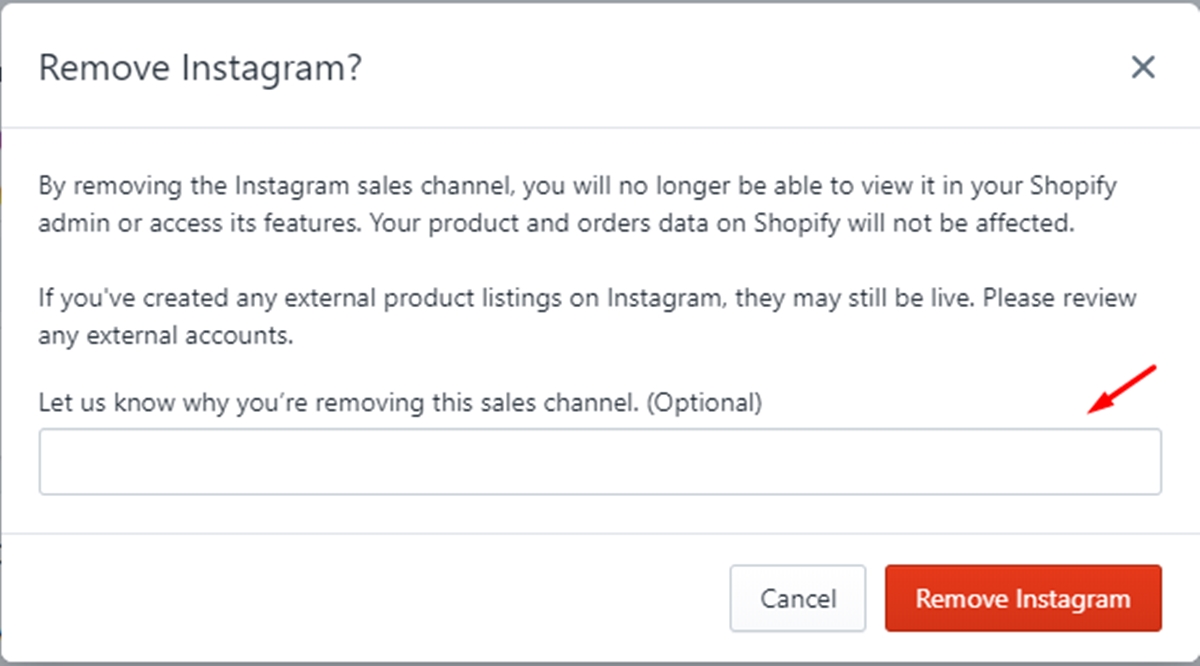 To remove an online sales channel from your Shopify admin on Desktop 3