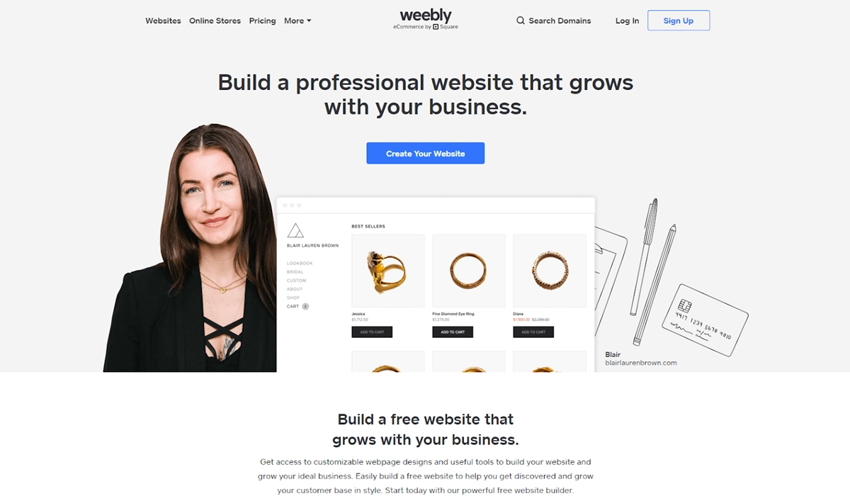 best online store builders: Weebly