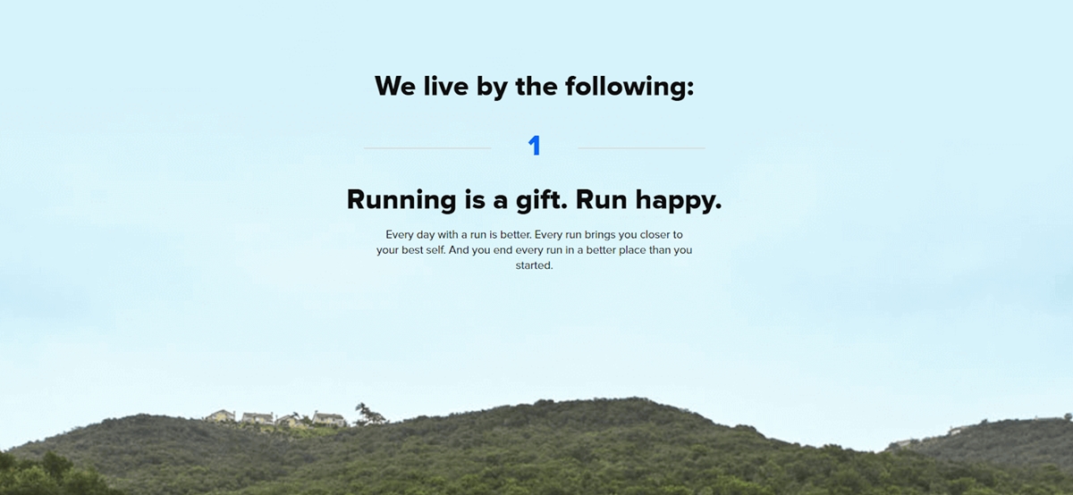 ecommerce copywriting example: Brooks Running Purpose page