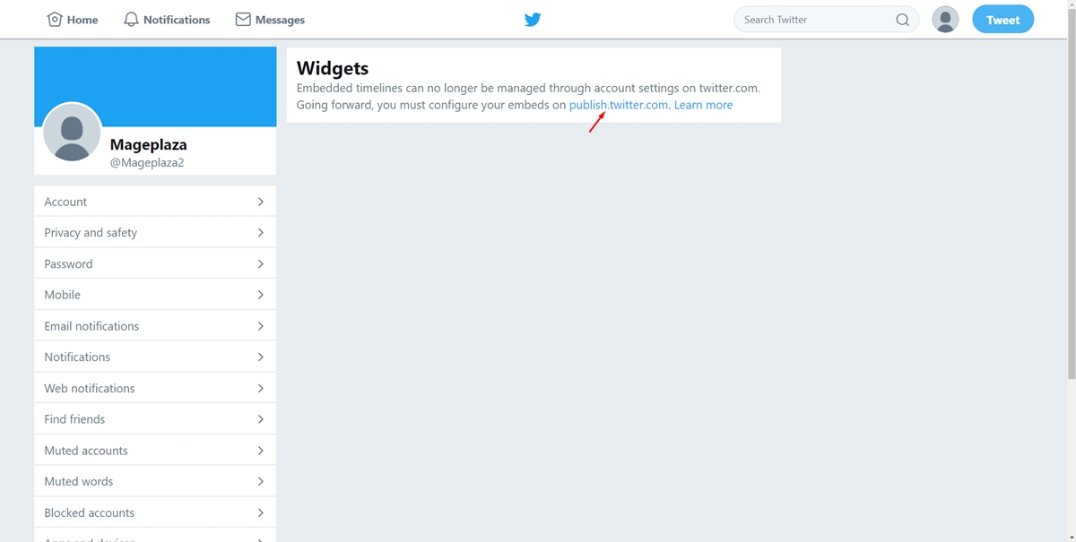 Embed a Twitter feed in your online store