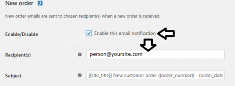 Individual notification emails