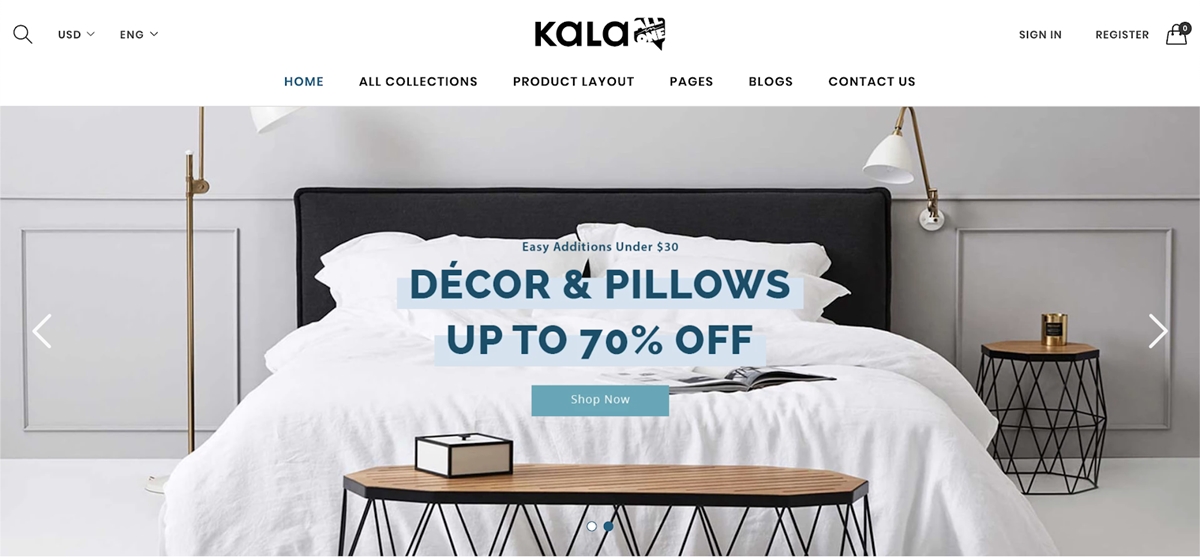 Best Shopify themes for dropshipping - Kala