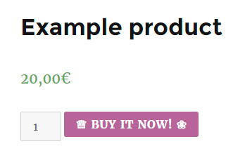 An example created by Add to Cart Button Custom Text