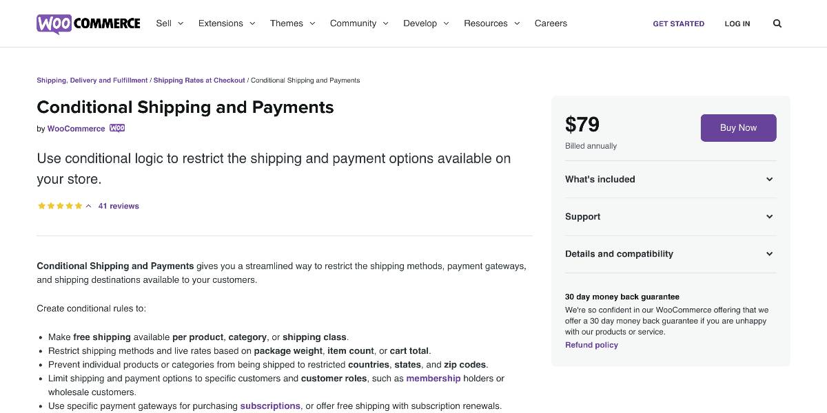 Conditional Shipping and Payments for WooCommerce
