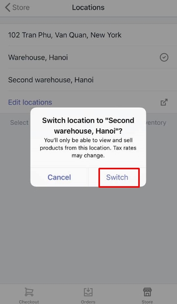 how to select a Shopify POS location