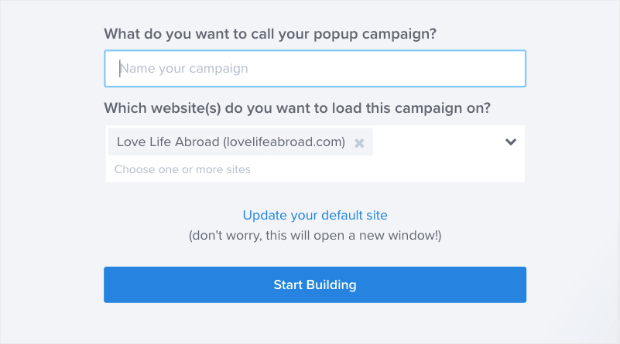 Give your campaign a name and connect it to your WooCommerce store: