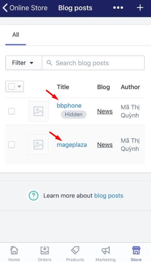 To set a specific publish date for a blog post on iPhone 4