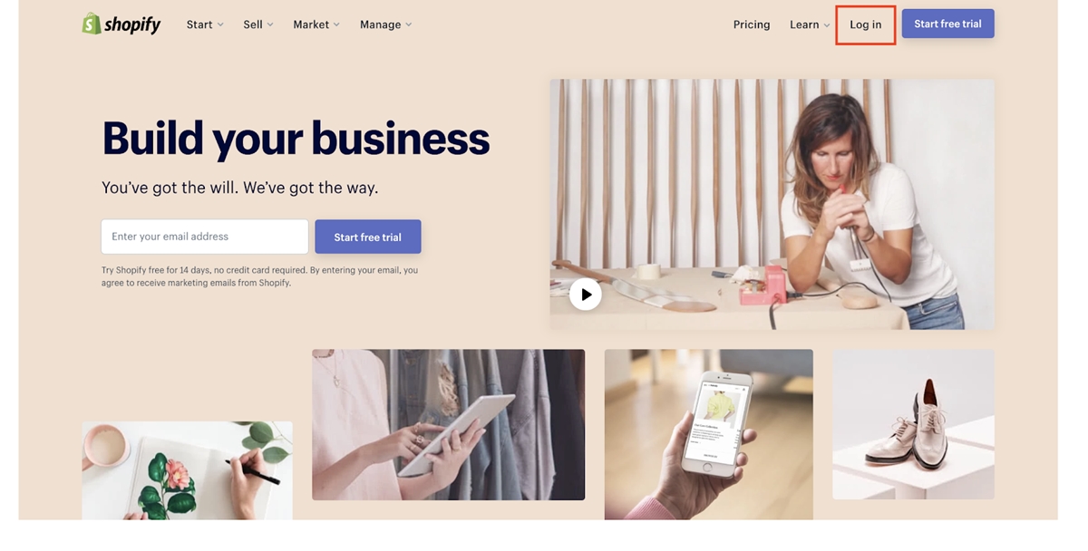 Shopify Homepage