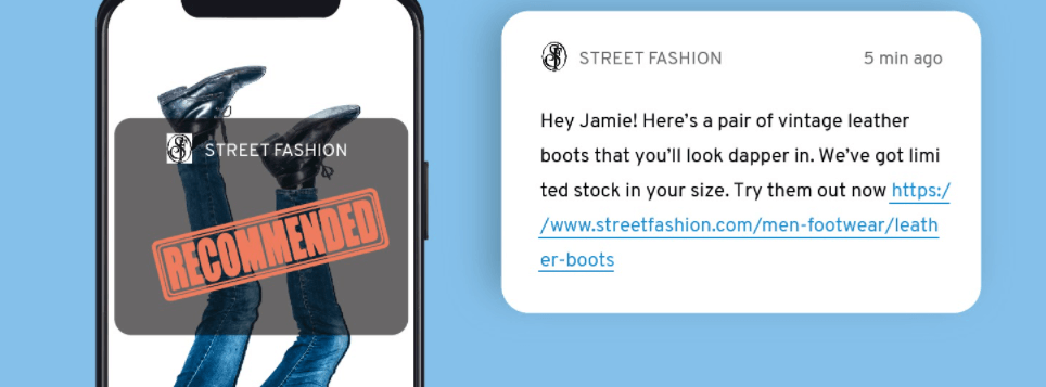 Product recommendation push notification