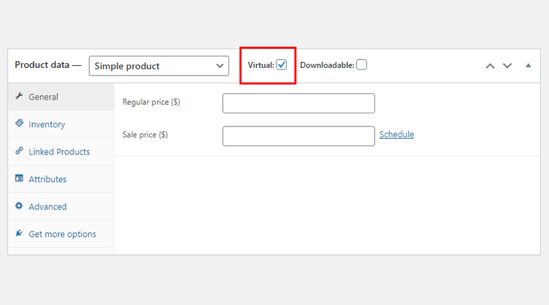 Step 3: Define the sort of product under Product Data panel